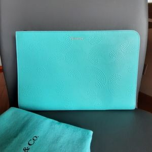 Document case in Tiffany Blue® leather, small.